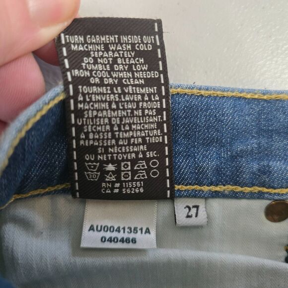 7 For All Mankind Jeans Women's 27 Blue Medium Wash The Skinny - Picture 5 of 16